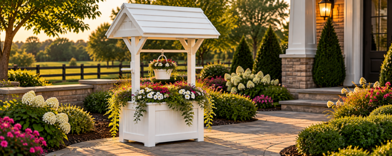 Golden-Hour Garden Wishing Well