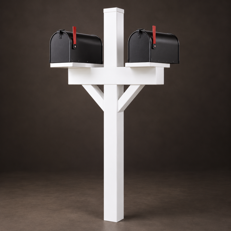 Neighborly Double Vinyl Mailbox Post