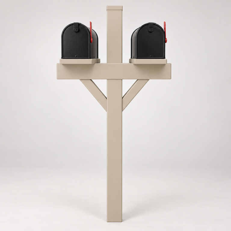Neighborly Double Vinyl Mailbox Post